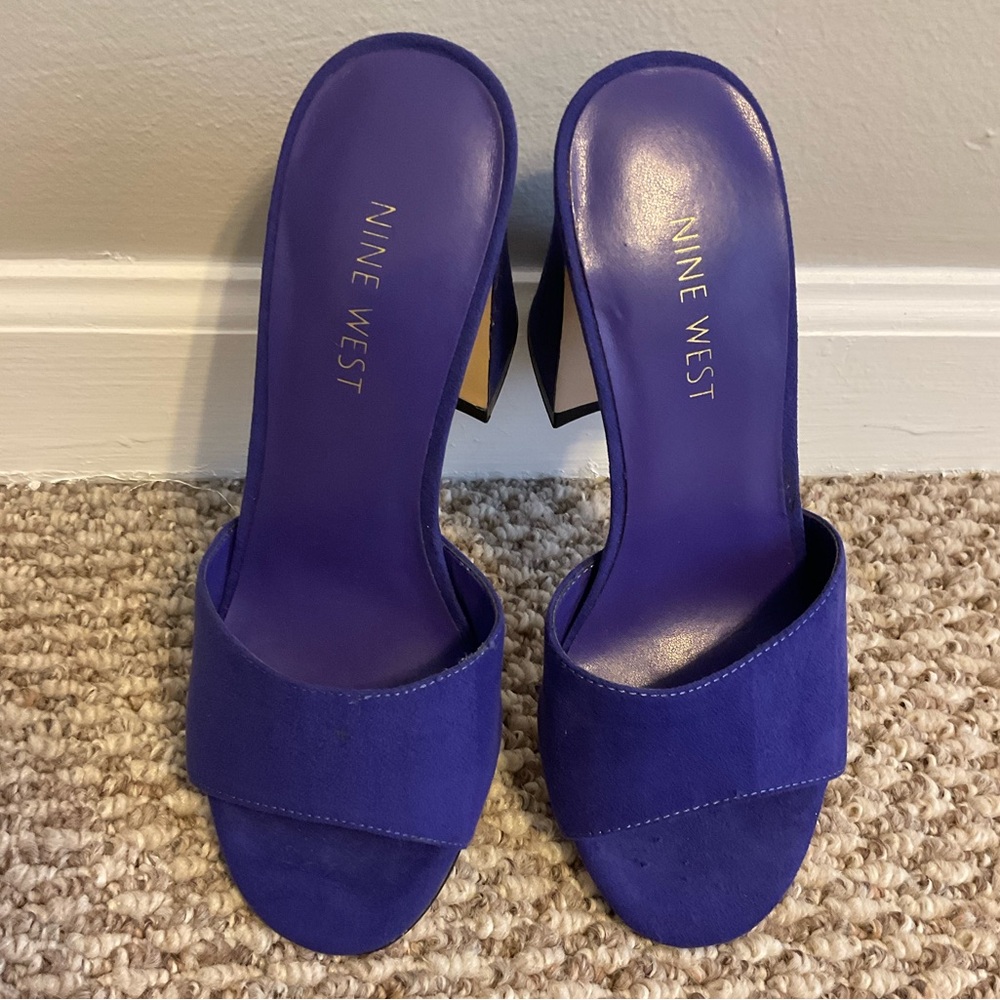Nine West Purple Suede Slip On Sandal